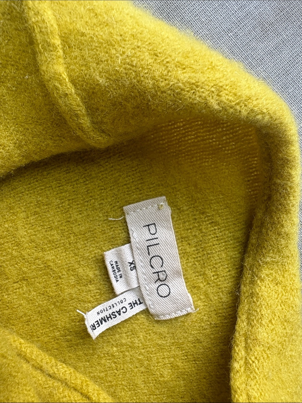 Pilcro Cropped Turtleneck Sweater in Mustard - Picture 9 of 9